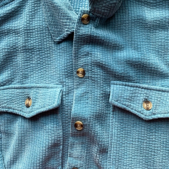 Blue textured button down - Picture 3 of 5